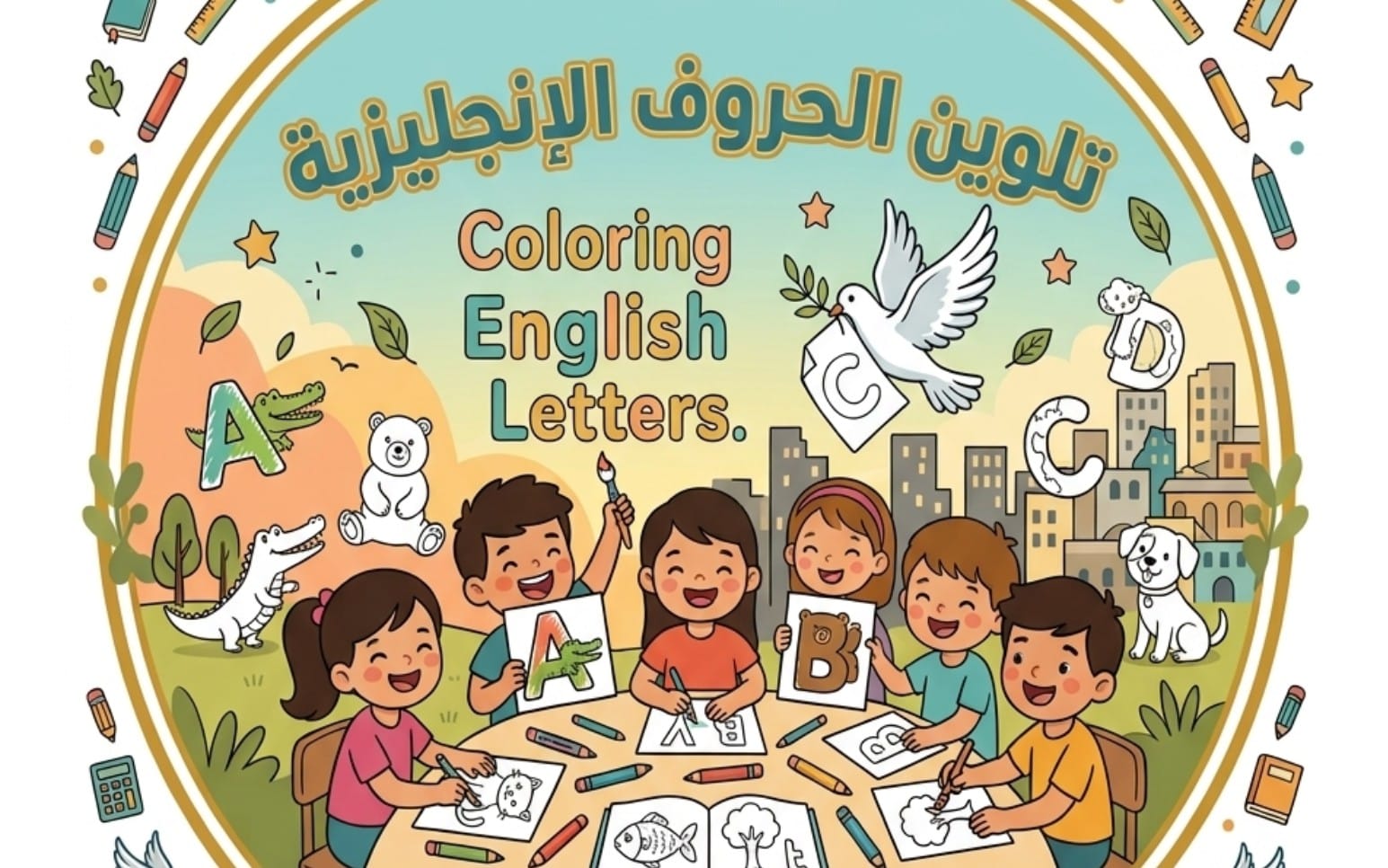 تلوين الحروف الانجليزية - براعم الأمل