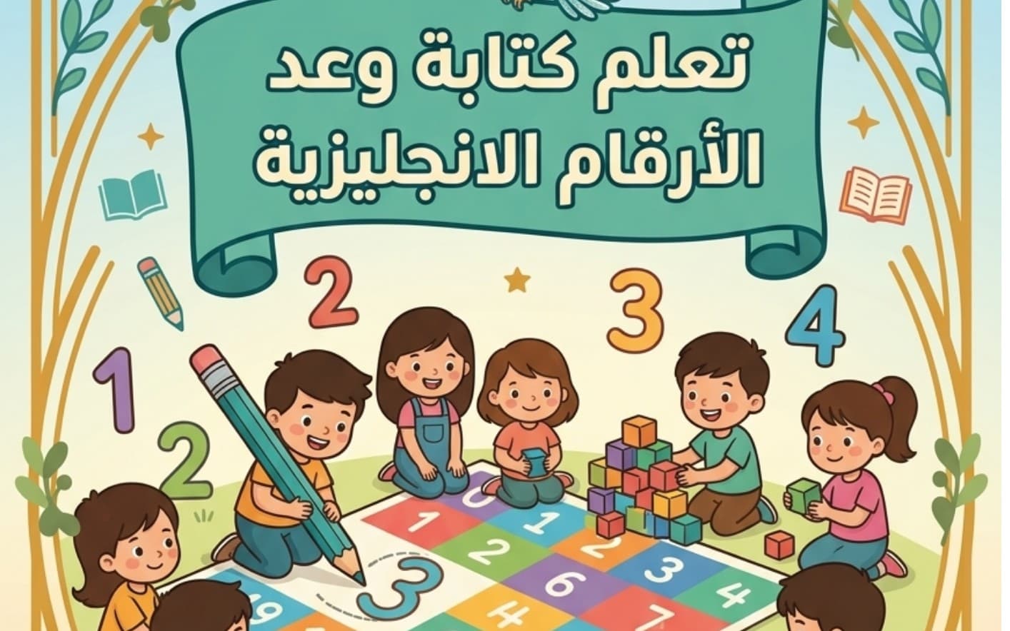 تعلم كتابة وعد الأرقام الانجليزية 1-10 - براعم الأمل