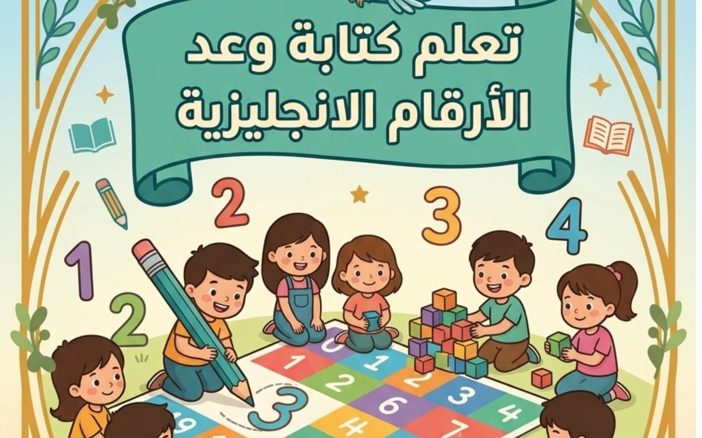 تعلم كتابة وعد الأرقام الانجليزية 1-10 - براعم الأمل