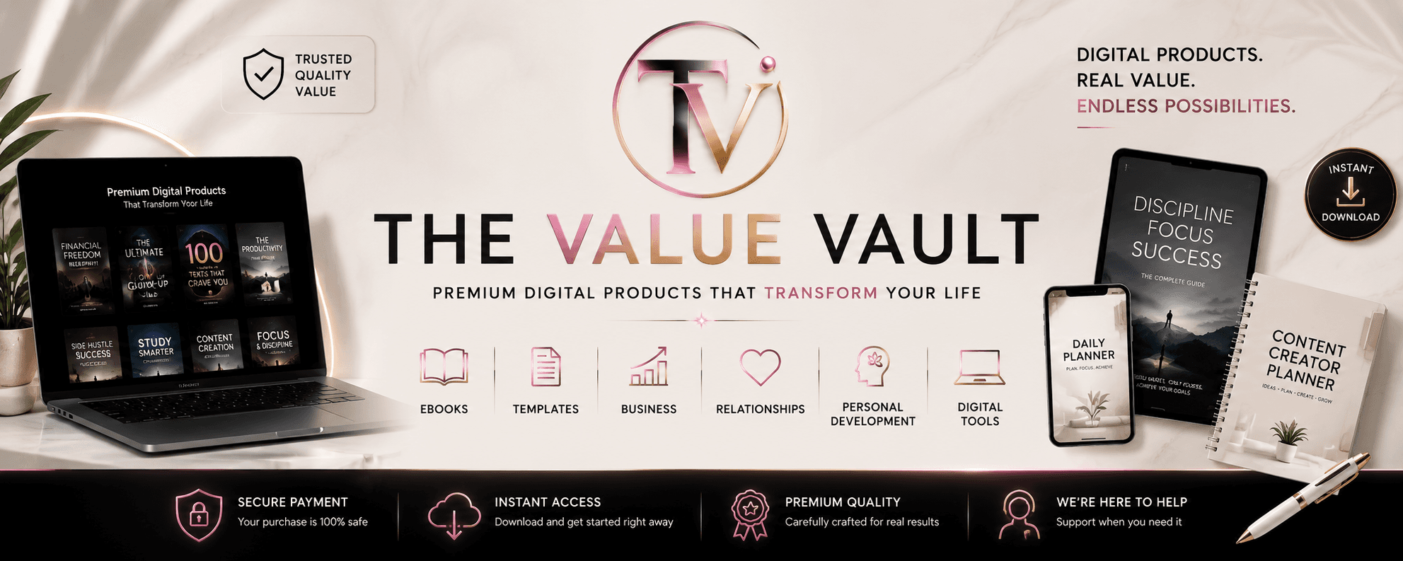 Баннер магазина The Value Vault