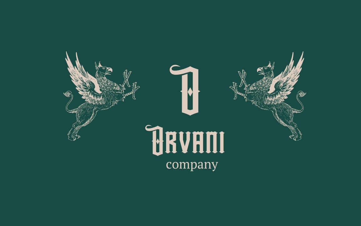Luxury Gothic Crest Logo Design | Vintage Heraldic Griffin Brand Logo | Premium Medieval Business Identity