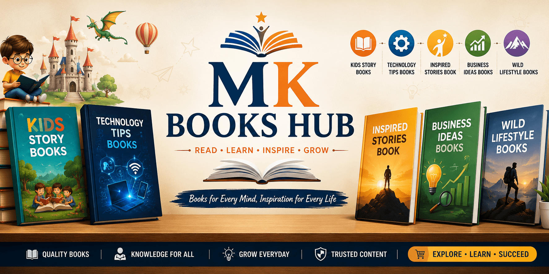 MK Books Hub store banner