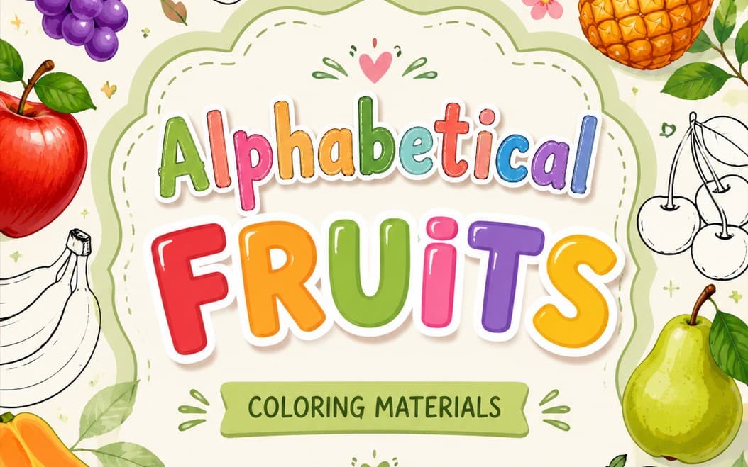 Alphabetical Fruits Coloring Materials