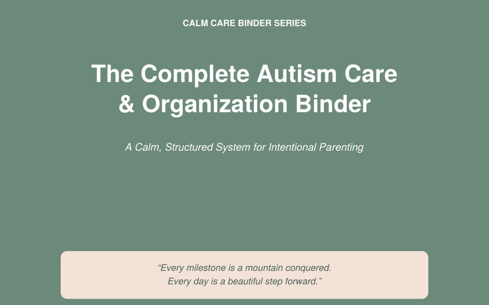 The Autism Care Binder — Daily Trackers, IEP Guide & Emergency Sheets