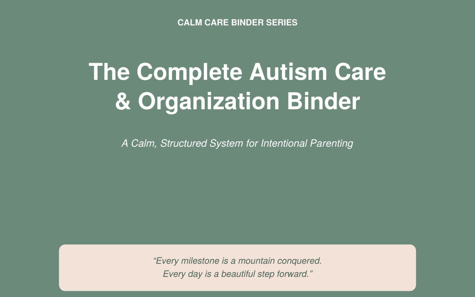 The Autism Care Binder — Daily Trackers, IEP Guide & Emergency Sheets
