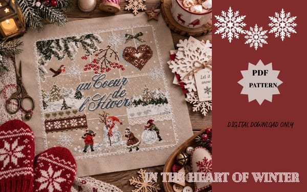 Au Cœur de l'Hiver (In the Heart of Winter) – Digital Cross Stitch Pattern PDF - Instant Download