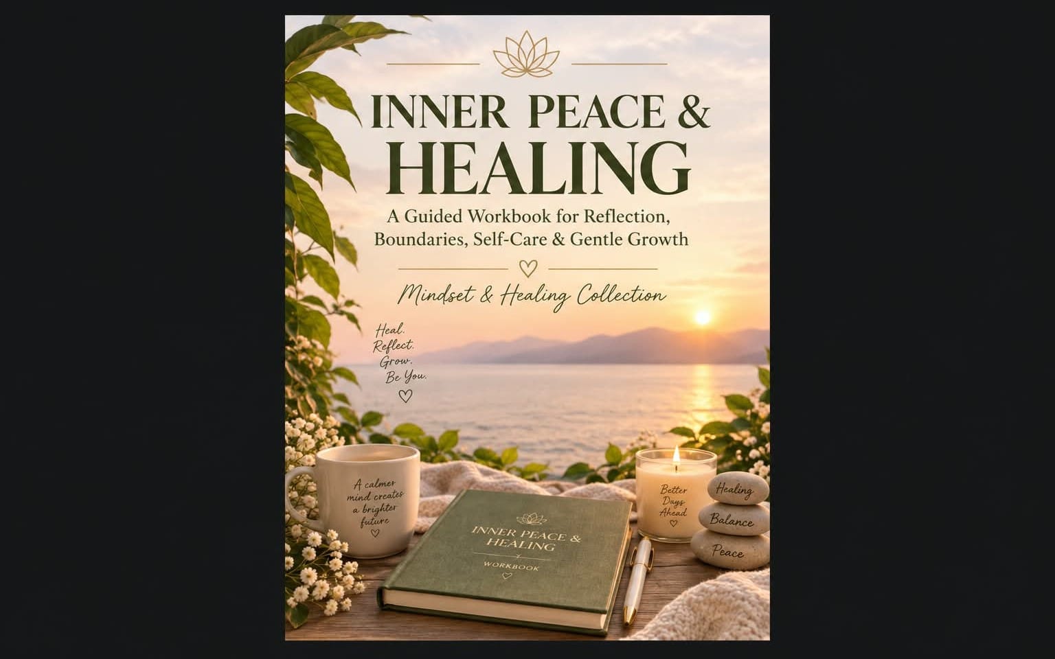 Inner Peace &Healing-guided workbook for Self-reflection,boundaries,Self-care,and gentle growth