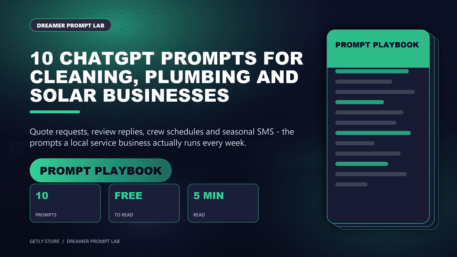 10 ChatGPT Prompts for Cleaning, Plumbing and Solar Businesses