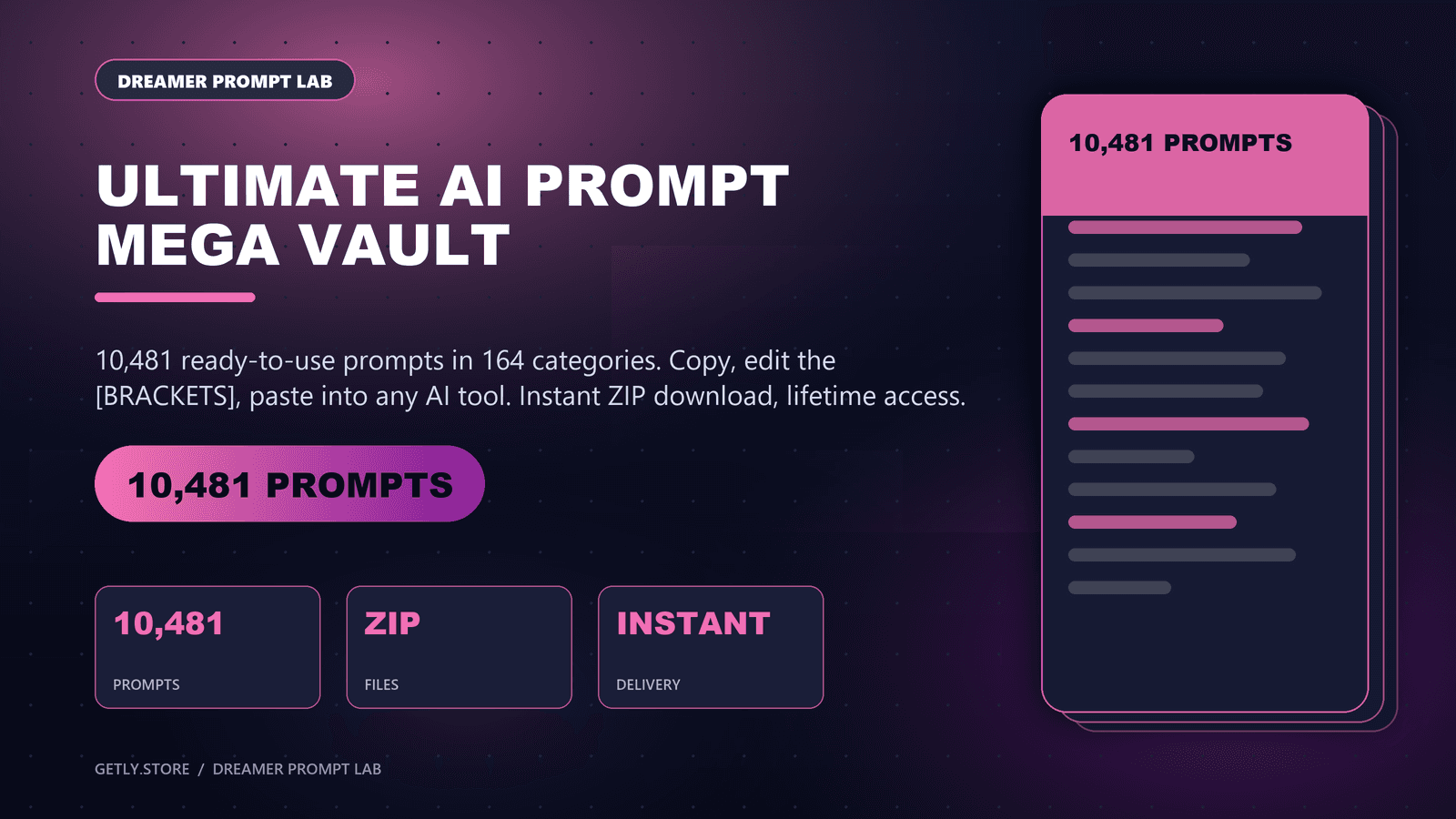 Ultimate AI Prompt Mega Vault — 10,481 Prompts for ChatGPT, Claude, Midjourney & More