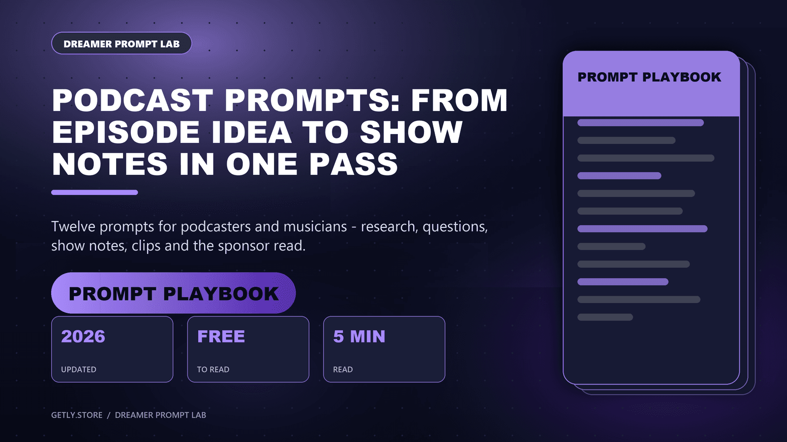 Podcast Prompts: From Episode Idea to Show Notes in One Pass