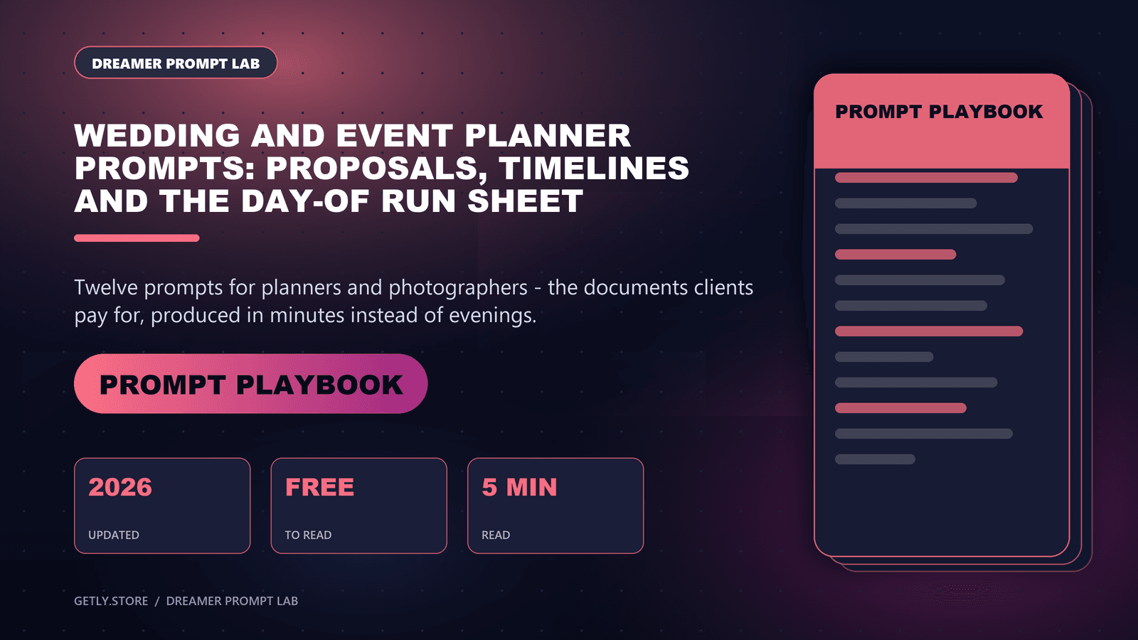 Wedding and Event Planner Prompts: Proposals, Timelines and the Day-Of Run Sheet