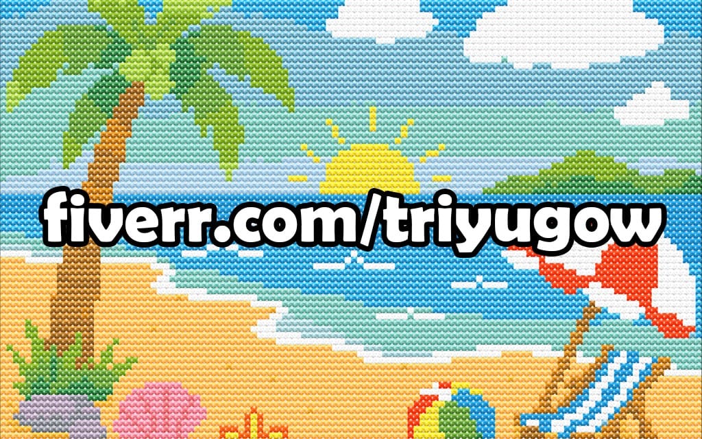 Beach View Cross-Stitch Pattern PDF | Instant Download