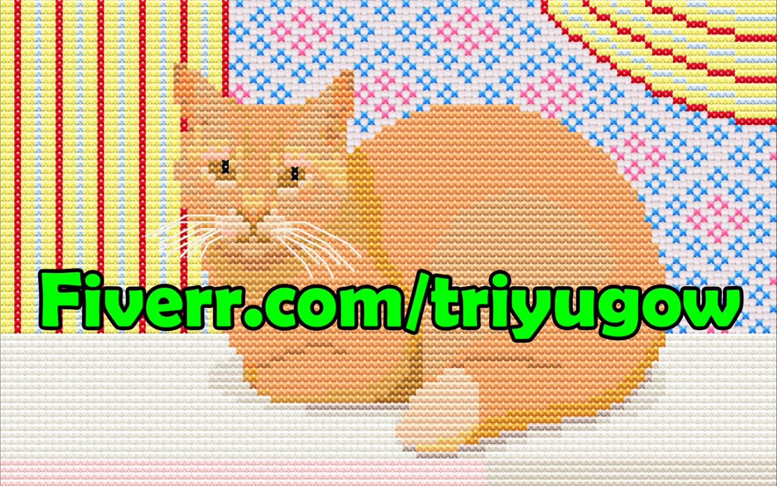 Cute Cat Cross-Stitch Pattern PDF | Instant Download
