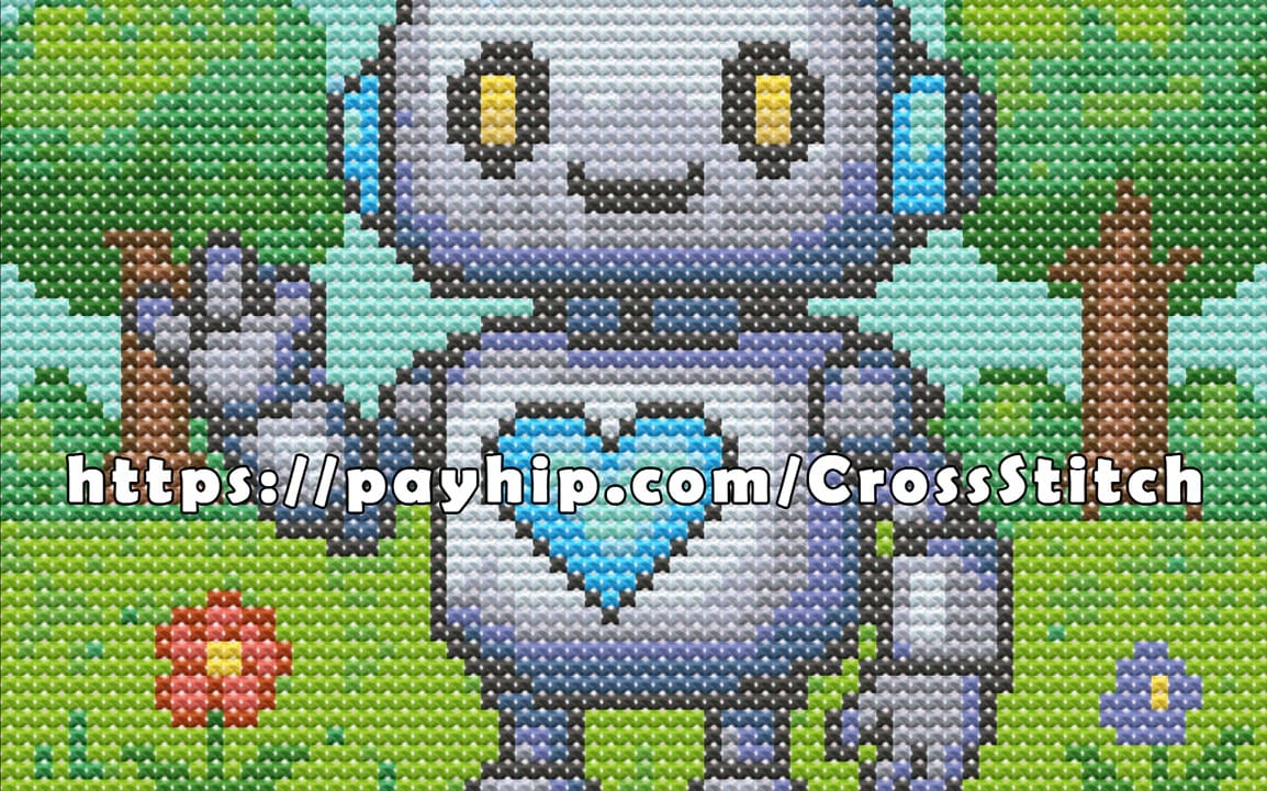 The Cute Robot Cross-Stitch Pattern PDF | Instant Download