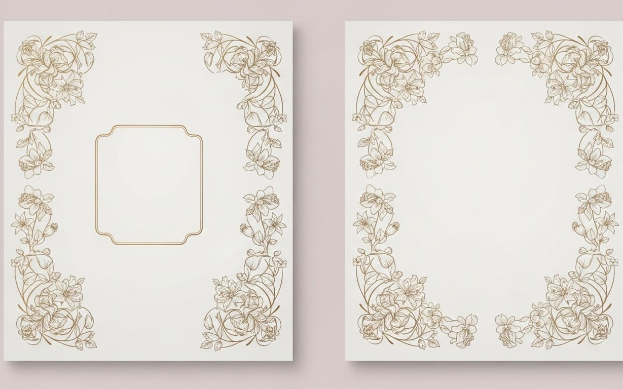 Eleganter Gold-Blumenrahmen und Vintage-Einladungsschriftzug-Border-Vorlagen für Hochzeits-Branding und luxuriöses Design