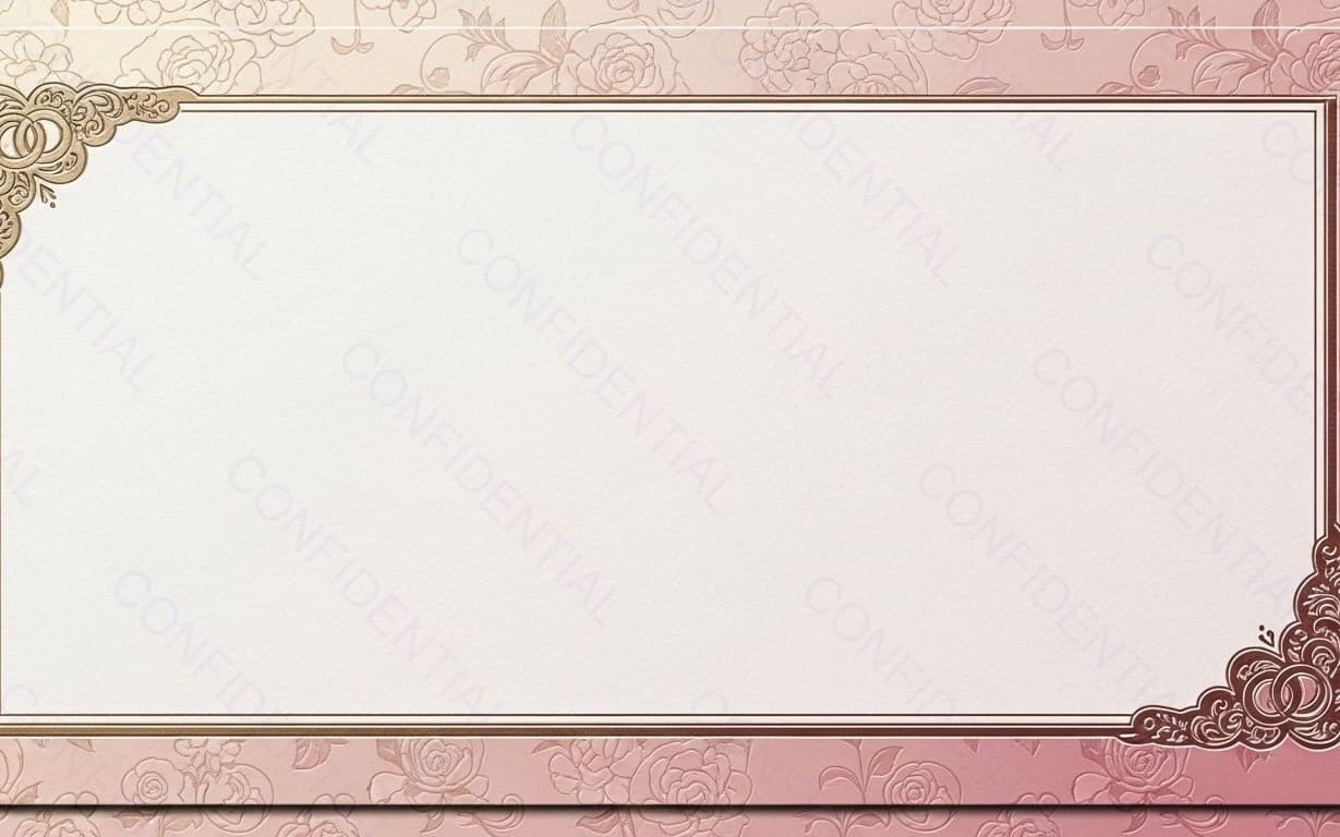 Elegant Pink Floral Certificate Frame With Ornate Rose Border for Wedding Invitations and Announcements