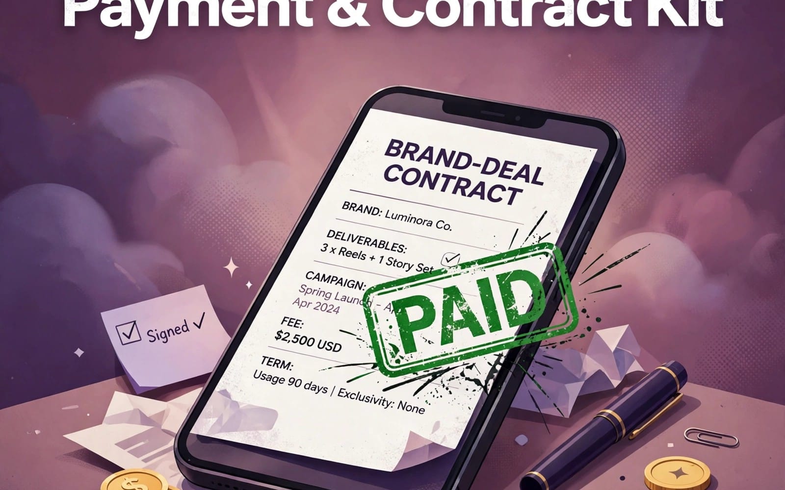 Creator Brand-Deal Payment & Contract Kit — Get Paid On Time, Every Brand Deal