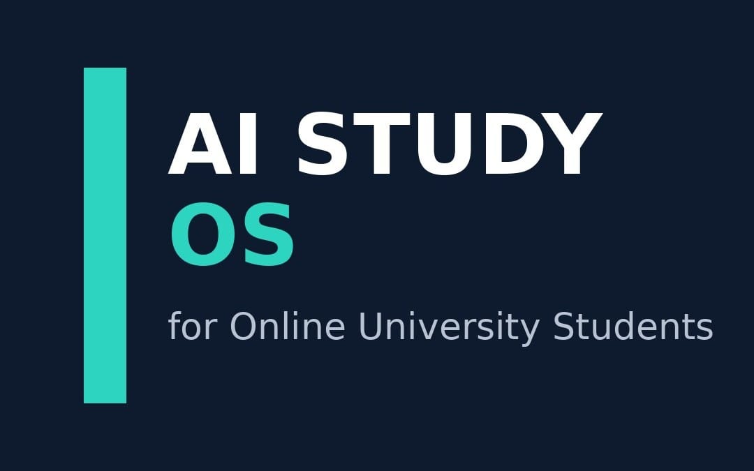 AI Study OS for online university students banner with title text on dark background