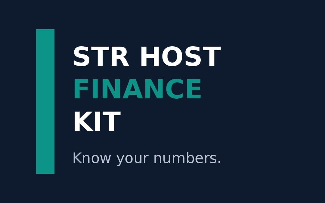 STR Host Finance Kit digital product cover with bold text Know your numbers Keep your margin