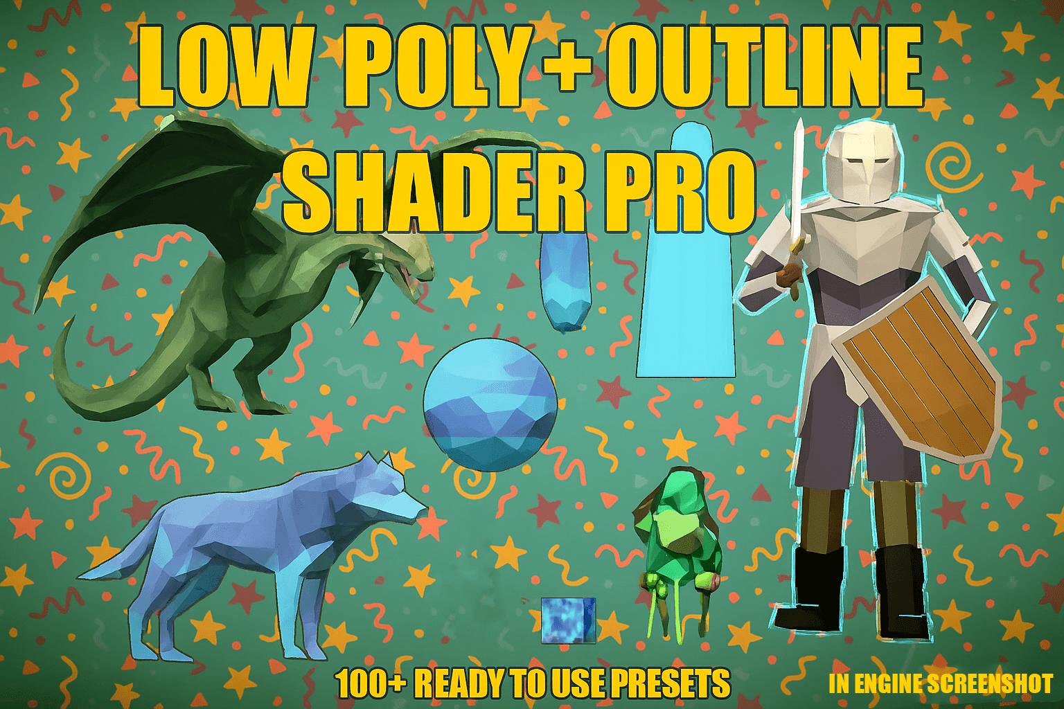 Low Poly + Outline Shader Pro