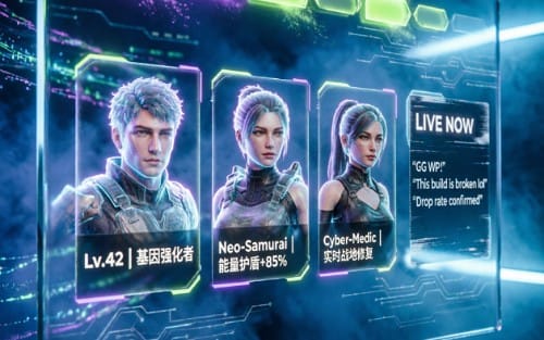 Cyberpunk Gaming Web Landing Page Prompts - Premium Midjourney Template Pack