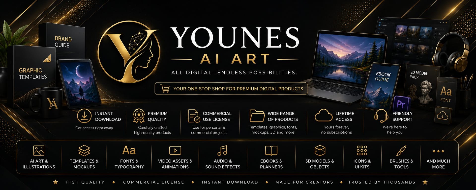 Баннер магазина Younes AI Art