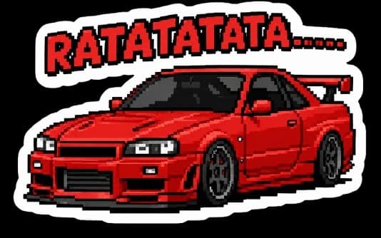 Red pixelated car