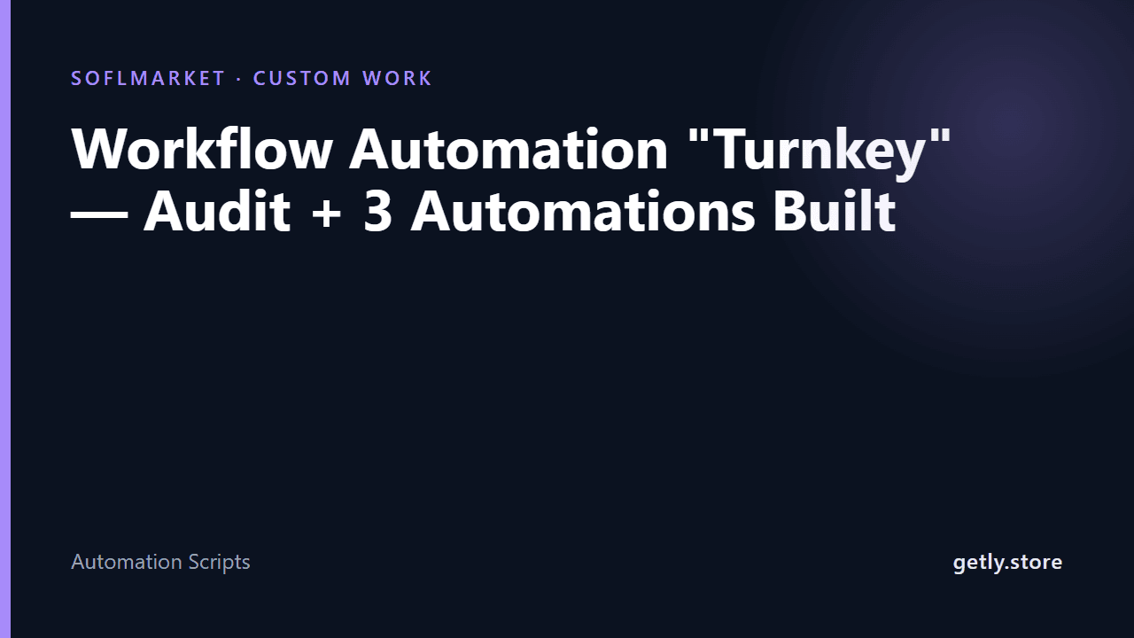 Workflow Automation "Turnkey" — Audit + 3 Automations Built