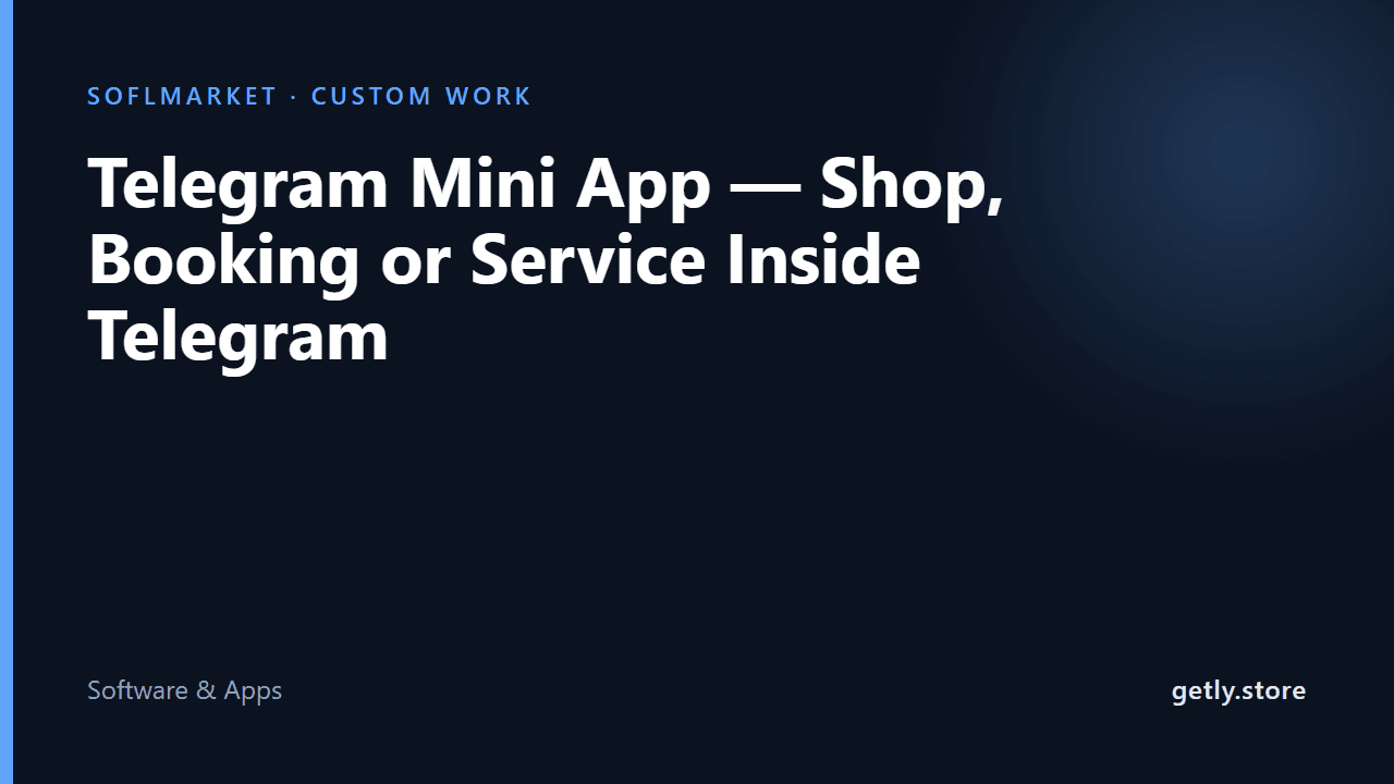 Telegram Mini App — Shop, Booking or Service Inside Telegram