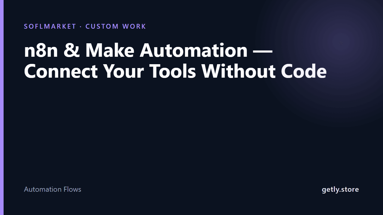 n8n & Make Automation — Connect Your Tools Without Code