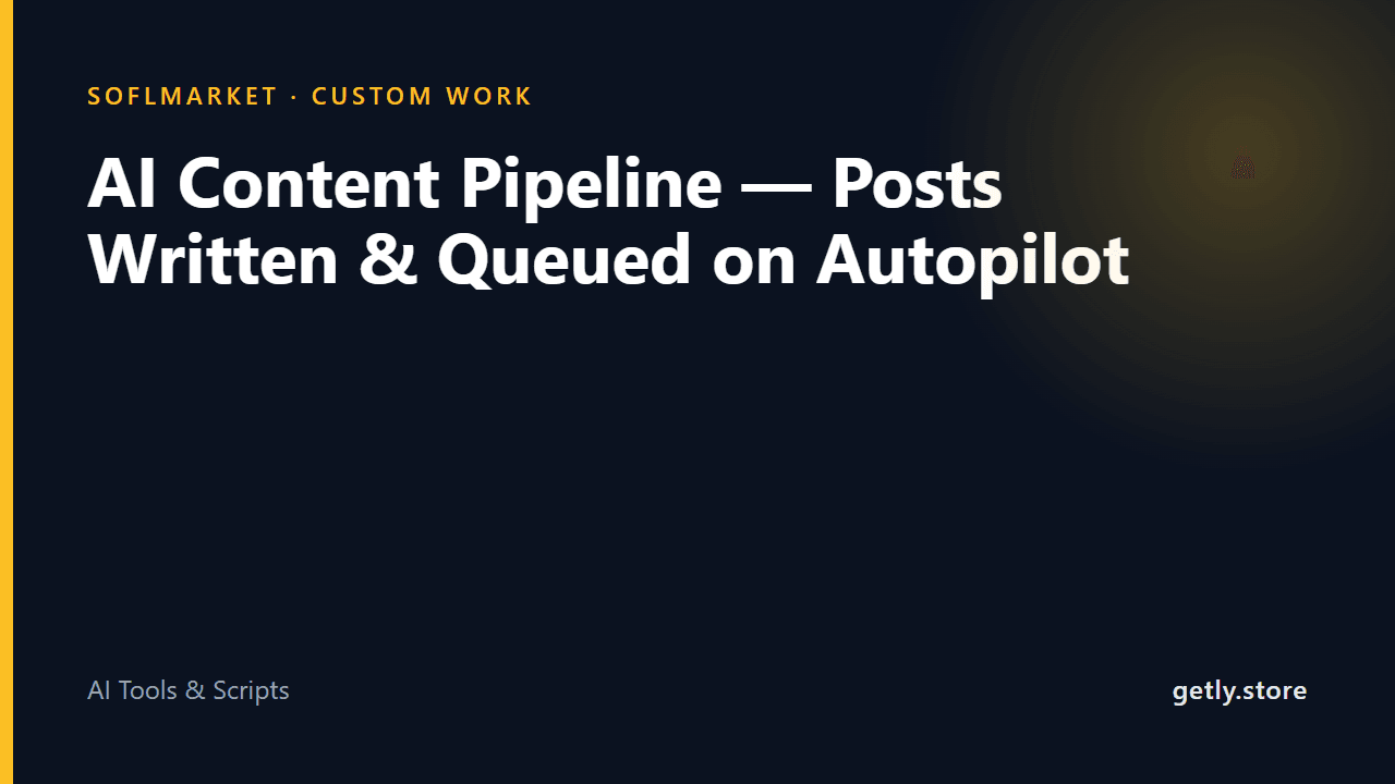 AI Content Pipeline — Posts Written & Queued on Autopilot