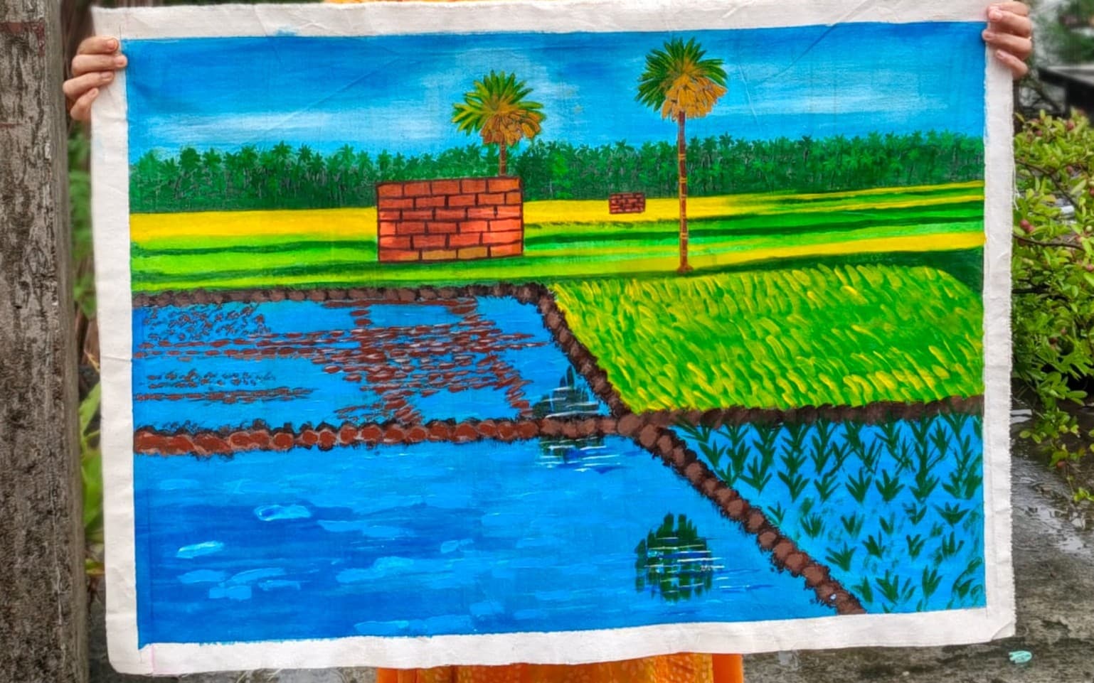 Beautiful Rural Landscape Handmade Painting