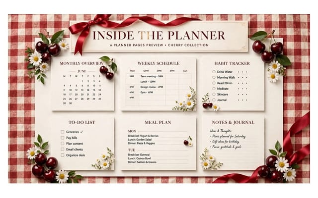 419 Schedule.pdf The Art of Becoming: Luxury Life Planner - Cherry Collection | Getly