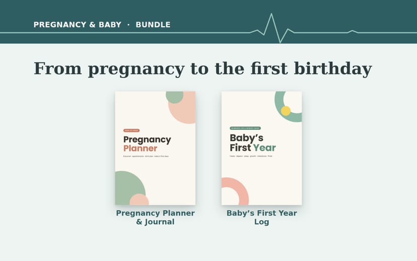 Book Week Letters Bump to Baby Bundle | Pregnancy Planner & Baby's First Year | Week | Getly