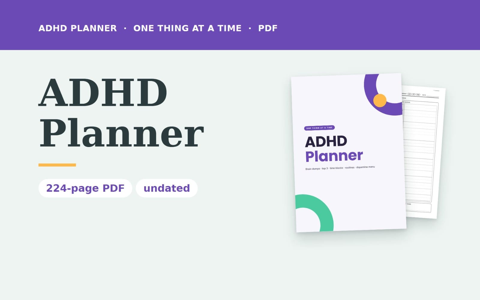 Clutter Store Windows ADHD Planner | Undated Daily & Weekly Planner for ADHD Adults with | Getly