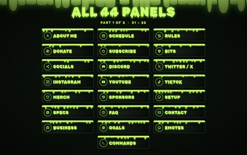 R Slime Toxic Slime Twitch Panels | Getly