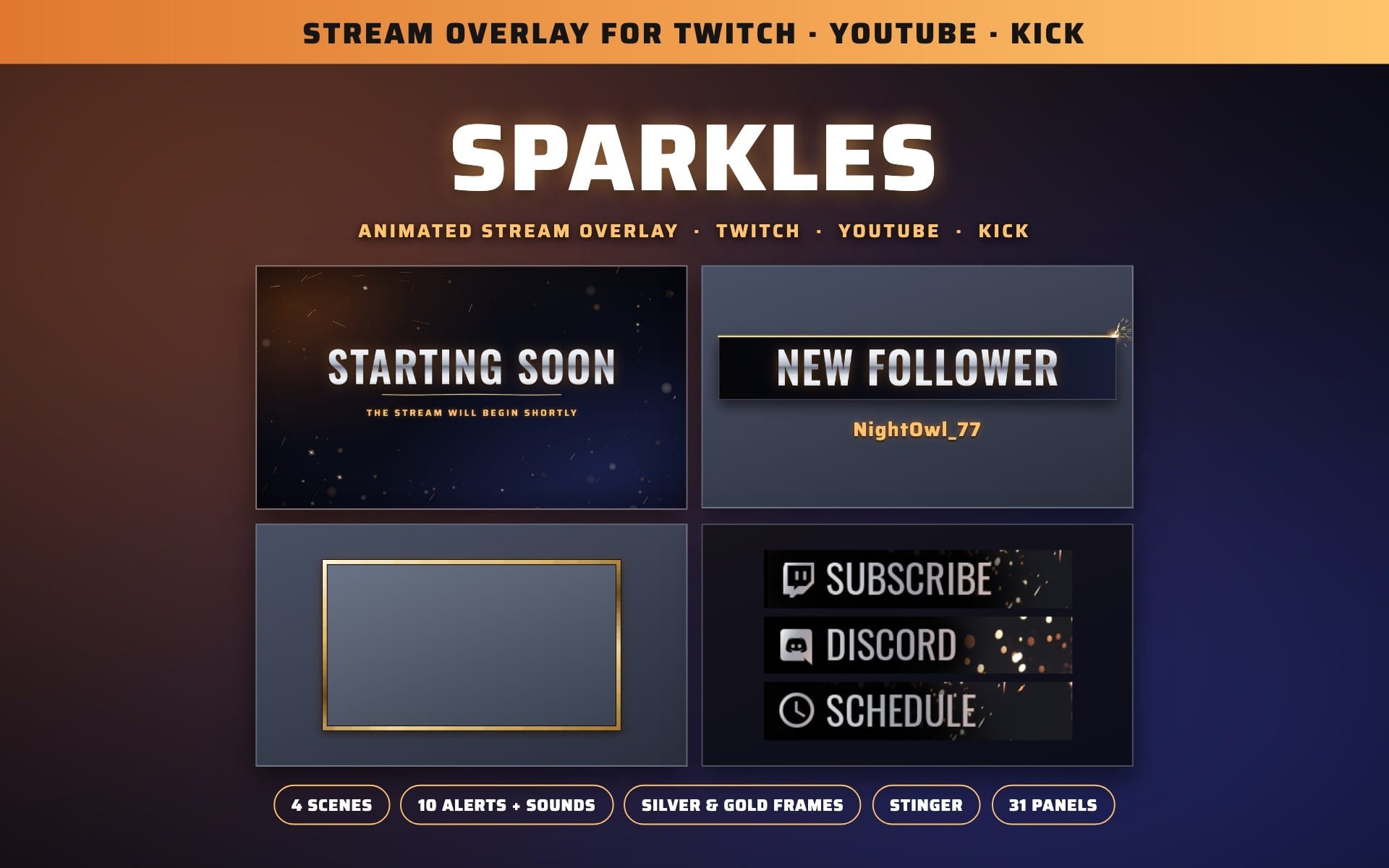 Parcel Packing Design Sparkles Stream Overlay Package | Getly