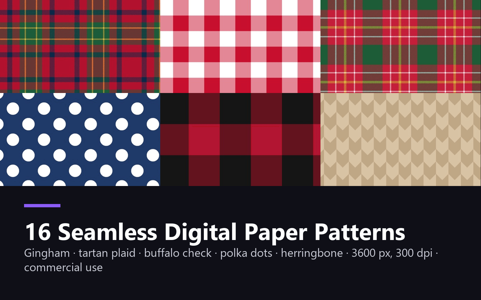 Seamless Patternes 16 Seamless Digital Paper Patterns - Gingham... | Getly