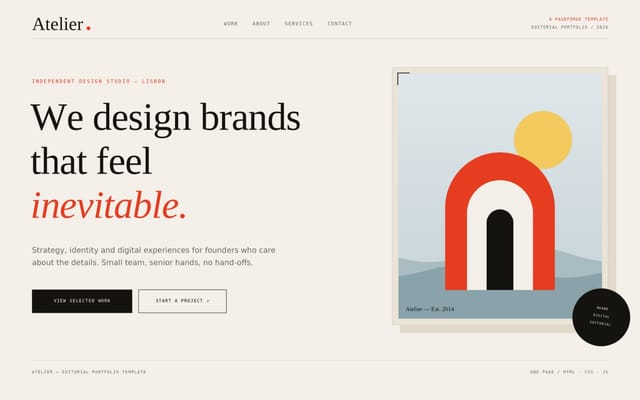 Html Css Javascript Expandible Caard Atelier — Editorial Portfolio Template | Getly